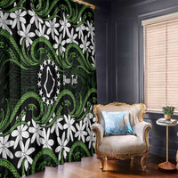 Personalised Cook Islands Palmerston Window Curtain Tiare Maori Polynesian Waves Tattoo LT14 - Polynesian Pride