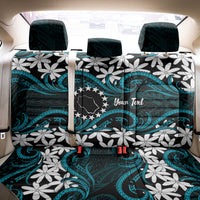Personalised Cook Islands Penrhyn Atoll Back Car Seat Cover Tiare Maori Polynesian Waves Tattoo