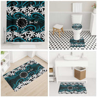 Personalised Cook Islands Penrhyn Atoll Bathroom Set Tiare Maori Polynesian Waves Tattoo