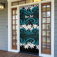 Personalised Cook Islands Penrhyn Atoll Door Cover Tiare Maori Polynesian Waves Tattoo LT14 - Polynesian Pride