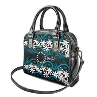 Personalised Cook Islands Penrhyn Atoll Shoulder Handbag Tiare Maori Polynesian Waves Tattoo