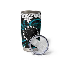 Personalised Cook Islands Penrhyn Atoll Tumbler Cup Tiare Maori Polynesian Waves Tattoo