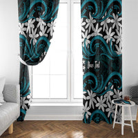 Personalised Cook Islands Penrhyn Atoll Window Curtain Tiare Maori Polynesian Waves Tattoo