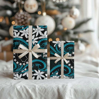 Personalised Cook Islands Penrhyn Atoll Wrapping Paper Tiare Maori Polynesian Waves Tattoo