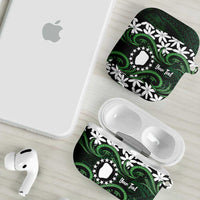 Personalised Cook Islands Mitiaro AirPods Case Tiare Maori Polynesian Waves Tattoo