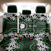 Personalised Cook Islands Mitiaro Back Car Seat Cover Tiare Maori Polynesian Waves Tattoo