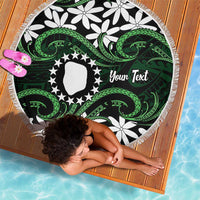 Personalised Cook Islands Mitiaro Beach Blanket Tiare Maori Polynesian Waves Tattoo