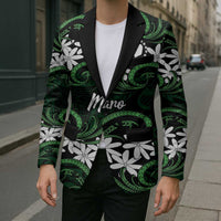 Personalised Cook Islands Mitiaro Blazer Tiare Maori Polynesian Waves Tattoo