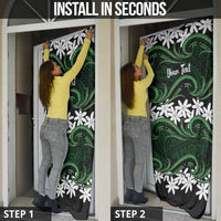 Personalised Cook Islands Mitiaro Door Cover Tiare Maori Polynesian Waves Tattoo