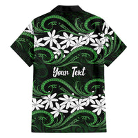 Personalised Cook Islands Mitiaro Hawaiian Shirt Tiare Maori Polynesian Waves Tattoo