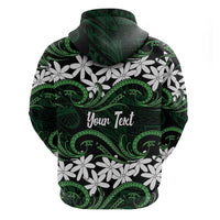 Personalised Cook Islands Mitiaro Hoodie Tiare Maori Polynesian Waves Tattoo