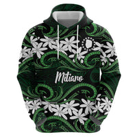 Personalised Cook Islands Mitiaro Hoodie Tiare Maori Polynesian Waves Tattoo