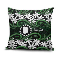 Personalised Cook Islands Mitiaro Pillow Cover Tiare Maori Polynesian Waves Tattoo LT14 Green - Polynesian Pride