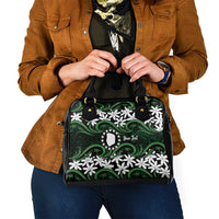 Personalised Cook Islands Mitiaro Shoulder Handbag Tiare Maori Polynesian Waves Tattoo