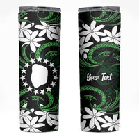 Personalised Cook Islands Mitiaro Skinny Tumbler Tiare Maori Polynesian Waves Tattoo