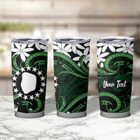 Personalised Cook Islands Mitiaro Tumbler Cup Tiare Maori Polynesian Waves Tattoo