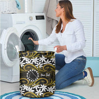 Personalised Cook Islands Manihiki Laundry Basket Tiare Maori Polynesian Waves Tattoo LT14 - Polynesian Pride