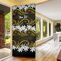 Personalised Cook Islands Manihiki Door Cover Tiare Maori Polynesian Waves Tattoo