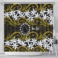 Personalised Cook Islands Manihiki Shower Curtain Tiare Maori Polynesian Waves Tattoo
