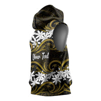 Personalised Cook Islands Manihiki Sleeveless Hoodie Tiare Maori Polynesian Waves Tattoo LT14 - Polynesian Pride