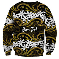 Personalised Cook Islands Manihiki Sweatshirt Tiare Maori Polynesian Waves Tattoo