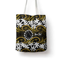 Personalised Cook Islands Manihiki Tote Bag Tiare Maori Polynesian Waves Tattoo
