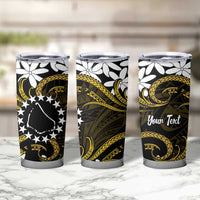 Personalised Cook Islands Manihiki Tumbler Cup Tiare Maori Polynesian Waves Tattoo