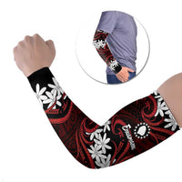 Personalised Cook Islands Atiu Enuamanu Arm Sleeves Tiare Maori Polynesian Waves Tattoo LT14 Set of 2 Red - Polynesian Pride