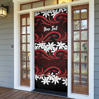 Personalised Cook Islands Atiu Enuamanu Door Cover Tiare Maori Polynesian Waves Tattoo