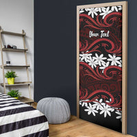 Personalised Cook Islands Atiu Enuamanu Door Cover Tiare Maori Polynesian Waves Tattoo