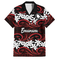 Personalised Cook Islands Atiu Enuamanu Family Matching Off Shoulder Maxi Dress and Hawaiian Shirt Tiare Maori Polynesian Waves Tattoo