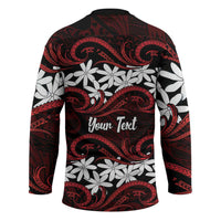 Personalised Cook Islands Atiu Enuamanu Hockey Jersey Tiare Maori Polynesian Waves Tattoo