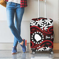 Personalised Cook Islands Atiu Enuamanu Luggage Cover Tiare Maori Polynesian Waves Tattoo
