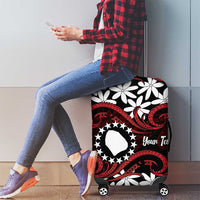 Personalised Cook Islands Atiu Enuamanu Luggage Cover Tiare Maori Polynesian Waves Tattoo