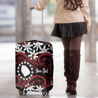 Personalised Cook Islands Atiu Enuamanu Luggage Cover Tiare Maori Polynesian Waves Tattoo