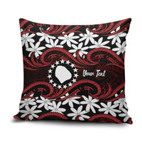 Personalised Cook Islands Atiu Enuamanu Pillow Cover Tiare Maori Polynesian Waves Tattoo LT14 Red - Polynesian Pride
