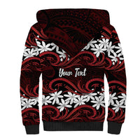 Personalised Cook Islands Atiu Enuamanu Sherpa Hoodie Tiare Maori Polynesian Waves Tattoo