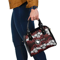 Personalised Cook Islands Atiu Enuamanu Shoulder Handbag Tiare Maori Polynesian Waves Tattoo