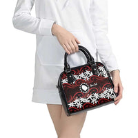 Personalised Cook Islands Atiu Enuamanu Shoulder Handbag Tiare Maori Polynesian Waves Tattoo