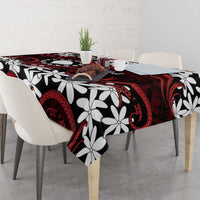 Personalised Cook Islands Atiu Enuamanu Tablecloth Tiare Maori Polynesian Waves Tattoo