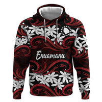 Personalised Cook Islands Atiu Enuamanu Zip Hoodie Tiare Maori Polynesian Waves Tattoo