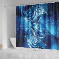 New Zealand Humpback Whale Matariki Shower Curtain Maori New Year Taniko Niho Taniwha