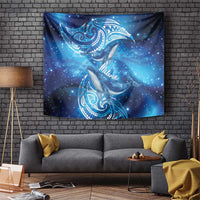 New Zealand Humpback Whale Matariki Tapestry Maori New Year Taniko Niho Taniwha LT14 Blue - Polynesian Pride