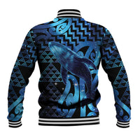 Humpback Whale Matariki New Zealand Baseball Jacket NZ Maori Paikea Poutama Luxury Blue LT14 - Polynesian Pride