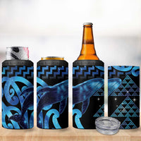 Humpback Whale Matariki New Zealand 4 in 1 Can Cooler Tumbler NZ Maori Paikea Poutama Luxury Blue