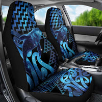 Humpback Whale Matariki New Zealand Car Seat Cover NZ Maori Paikea Poutama Luxury Blue
