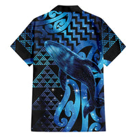 Humpback Whale Matariki New Zealand Family Matching Off Shoulder Maxi Dress and Hawaiian Shirt NZ Maori Paikea Poutama Luxury Blue