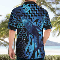 Humpback Whale Matariki New Zealand Hawaiian Shirt NZ Maori Paikea Poutama Luxury Blue