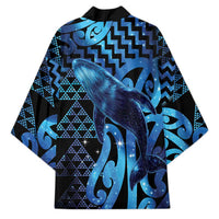 Humpback Whale Matariki New Zealand Kimono NZ Maori Paikea Poutama Luxury Blue LT14 - Polynesian Pride