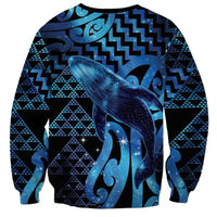 Humpback Whale Matariki New Zealand Sweatshirt NZ Maori Paikea Poutama Luxury Blue LT14 - Polynesian Pride